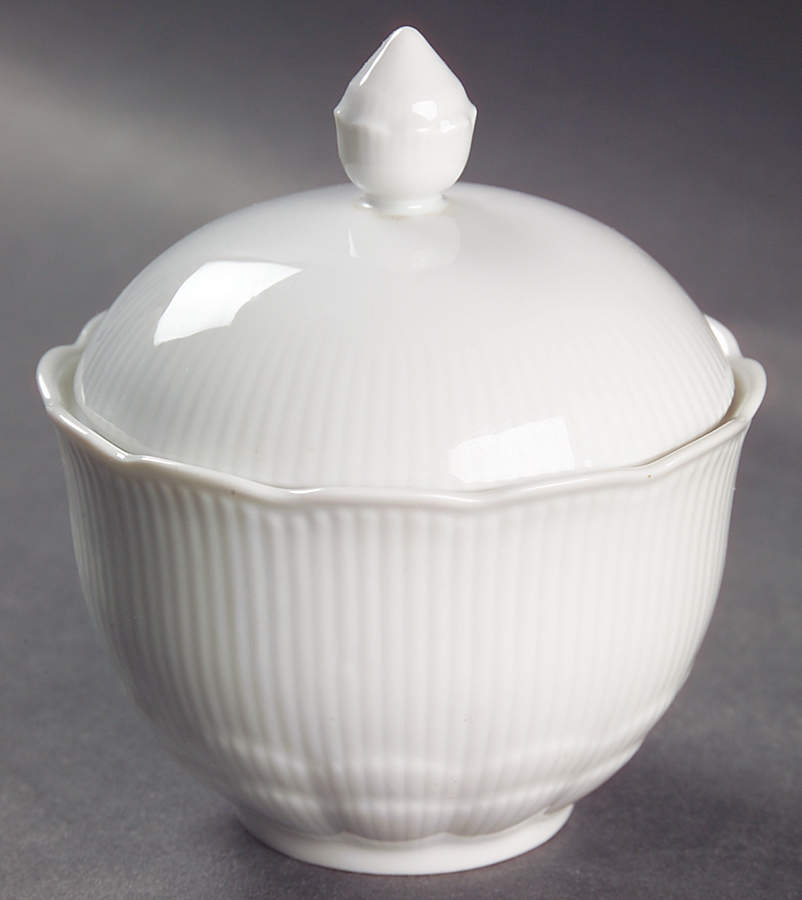 Romantica All White Sugar Bowl & Lid by Kaiser-1