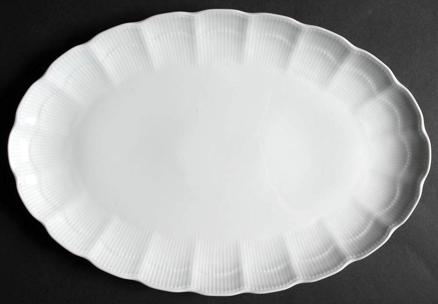 Romantica All White 14" Oval Serving Platter by Kaiser-1
