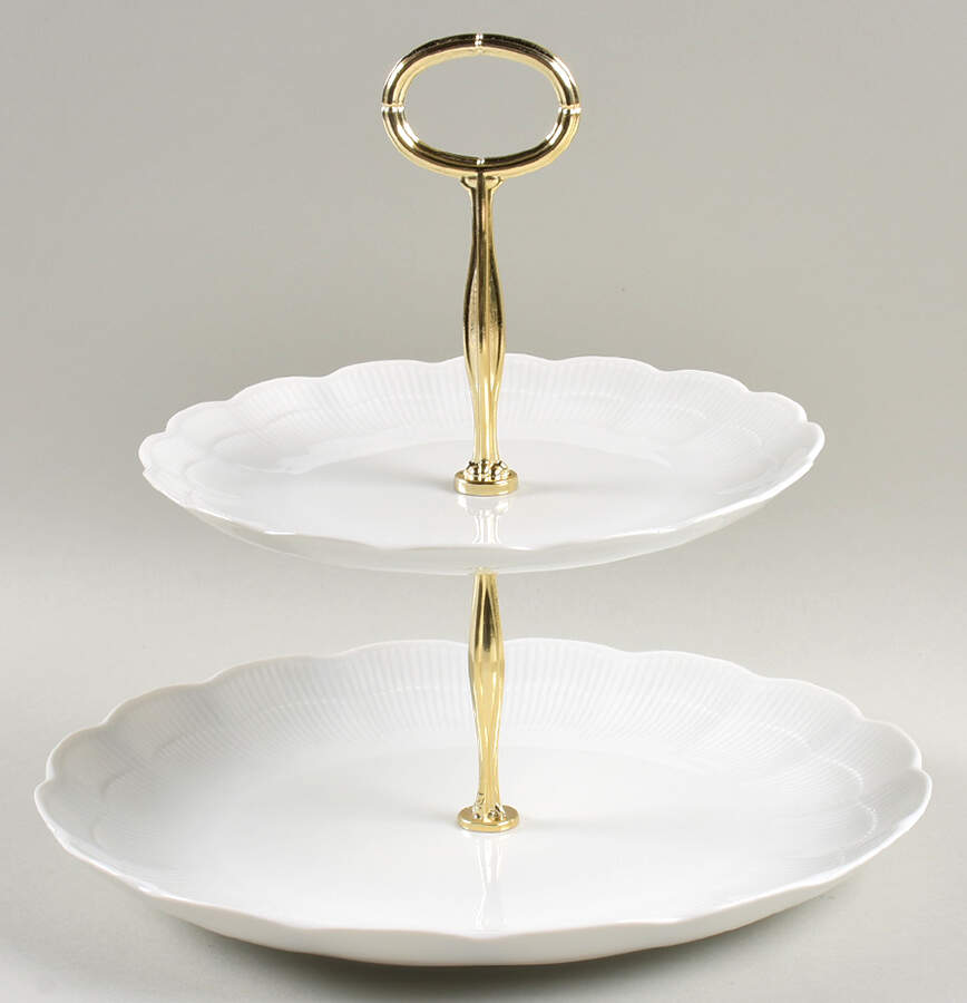 Romantica All White 6 5/8"-10"  2 Tiered Serving Tray (Dp, Sp) HC by Kaiser-1