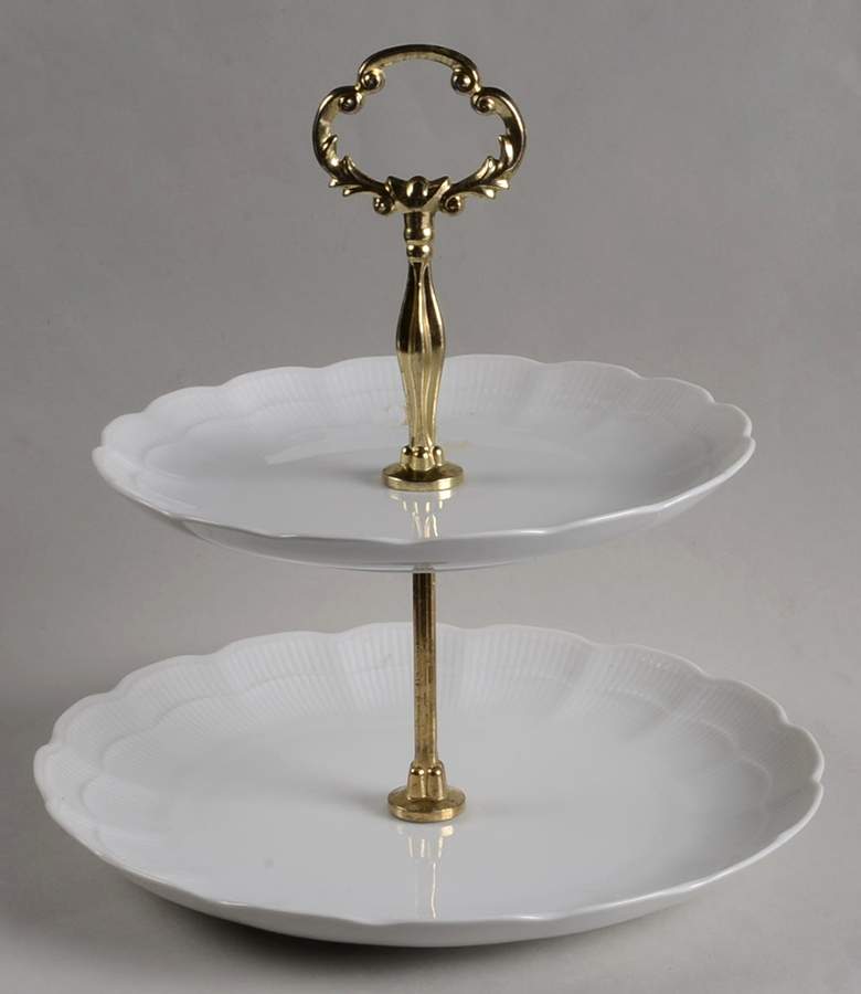Romantica All White 2 Tiered Serving Tray (Luncheon & Salad Plate) by Kaiser-1