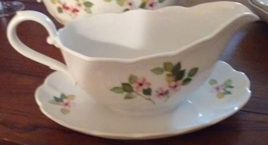 Springtime Gravy Boat with Attached Underplate by Kaiser-1