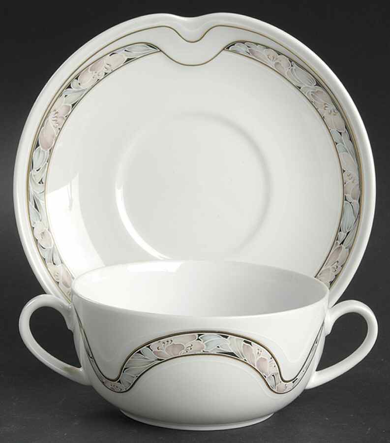 Tivoli Flat Cream Soup Bowl & Saucer Set by Kaiser-1