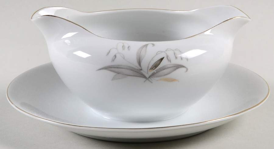 Golden Rhapsody Round Gravy Boat/Attached Underplate by Kaysons Import Company-1