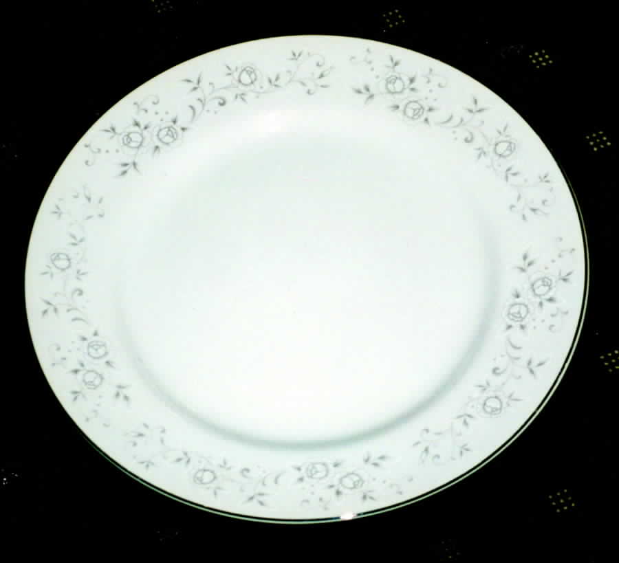Silver Rose Dinner Plate by King Crown-1
