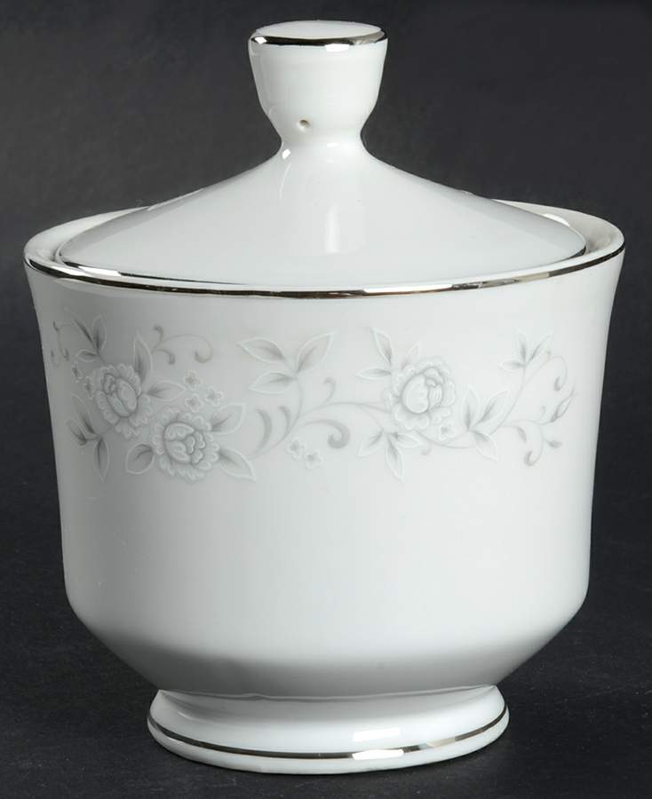 Silver Rose Sugar Bowl & Lid by King Crown-1