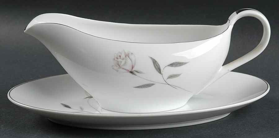 Altar Rose Gravy Boat & Underplate/Relish by Ken Kraft-1