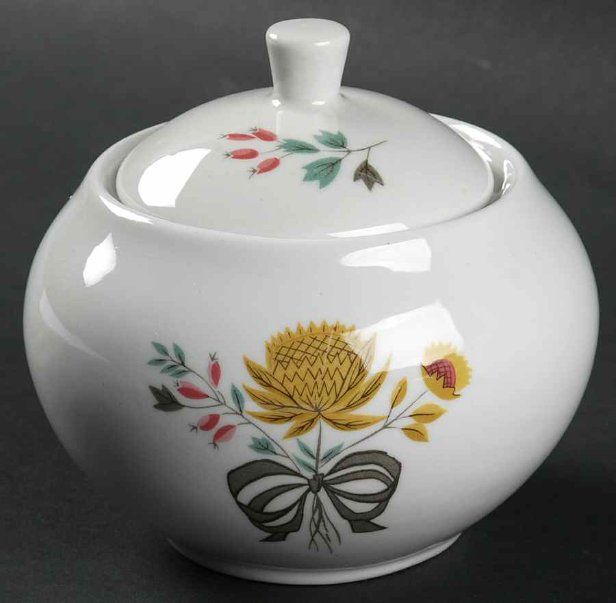 Strawflower Sugar Bowl & Lid by Kenmark-1