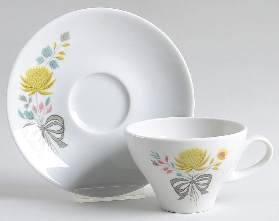 Strawflower Flat Cup & Saucer Set by Kenmark-1