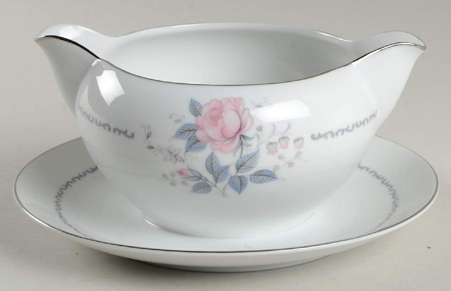 Fair Lady Gravy Boat with Attached Underplate by Kent (Japan)-1