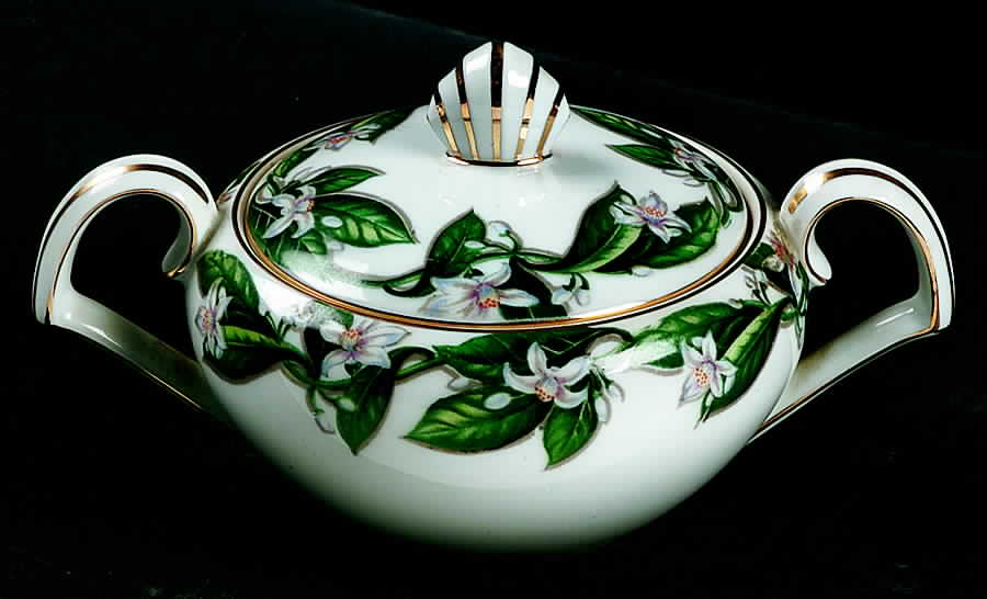 Orange Blossom Sugar Bowl & Lid by Kent (Japan)-1