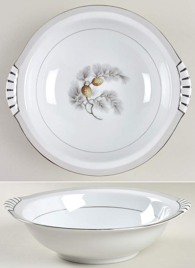 Silver Pine 9" Round Vegetable Bowl by Kent (Japan)-1