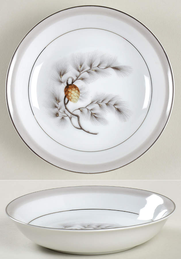 Silver Pine Fruit/Dessert (Sauce) Bowl by Kent (Japan)-1