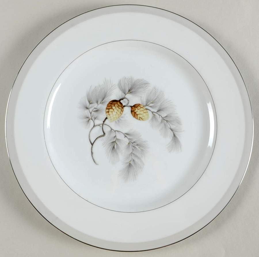 Silver Pine Dinner Plate by Kent (Japan)-1