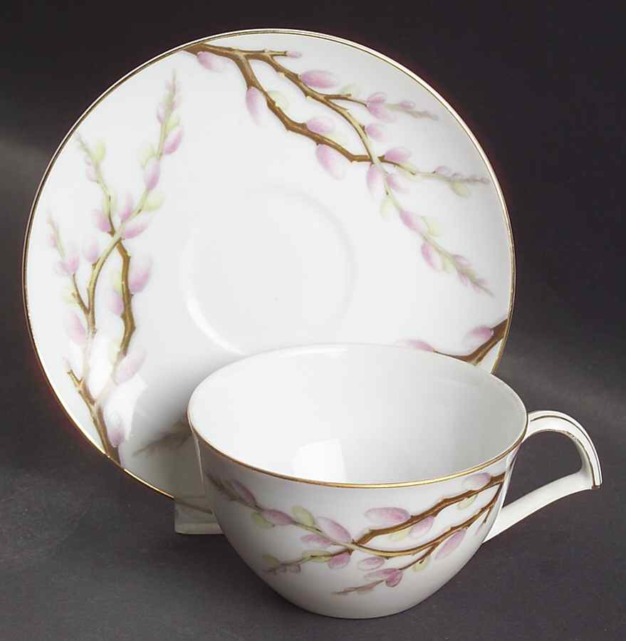 Spring Willow Flat Cup & Saucer Set by Kent (Japan)-1