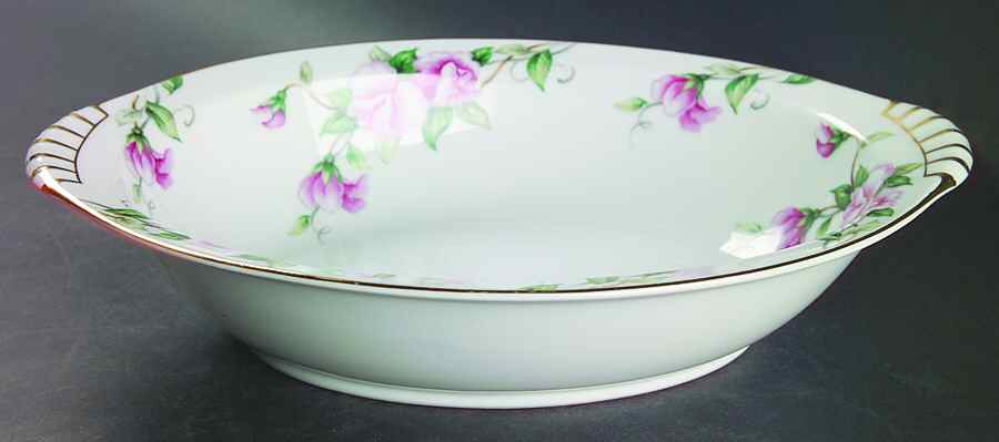 Sweet Pea 11" Oval Vegetable Bowl by Kent (Japan)-1