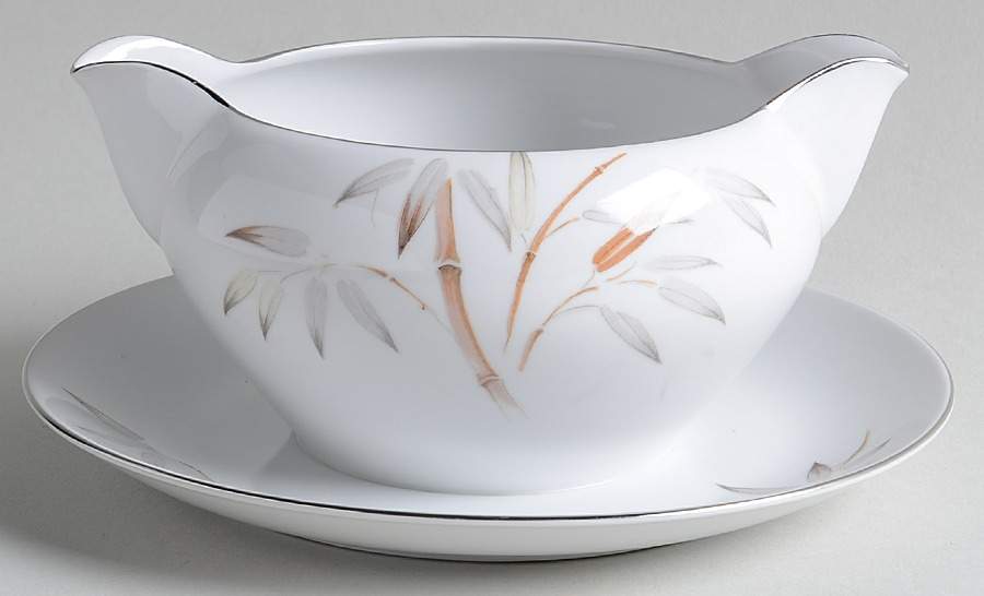 Sylvan (Japan) Gravy Boat with Attached Underplate by Kent (Japan)-1