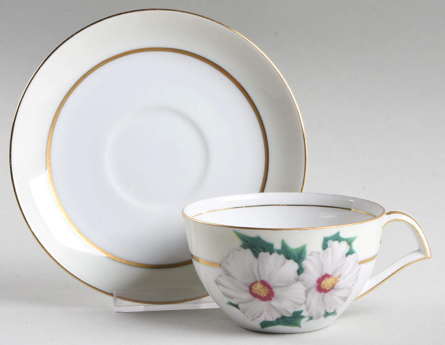 Tropical Flat Cup & Saucer Set by Kent (Japan)-1