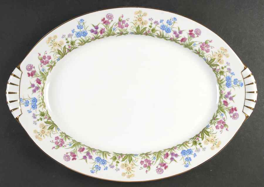 Wild Flower 17" Oval Serving Platter by Kent (Japan)-1