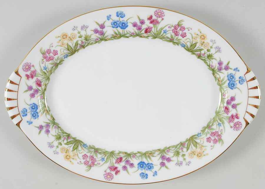 Wild Flower 13" Oval Serving Platter by Kent (Japan)-1