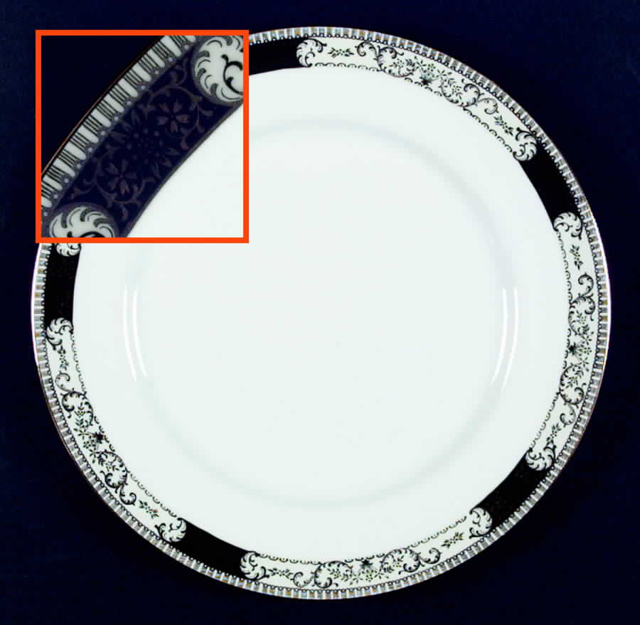 Windsor White and Black Dinner Plate by Kent (Japan)-1