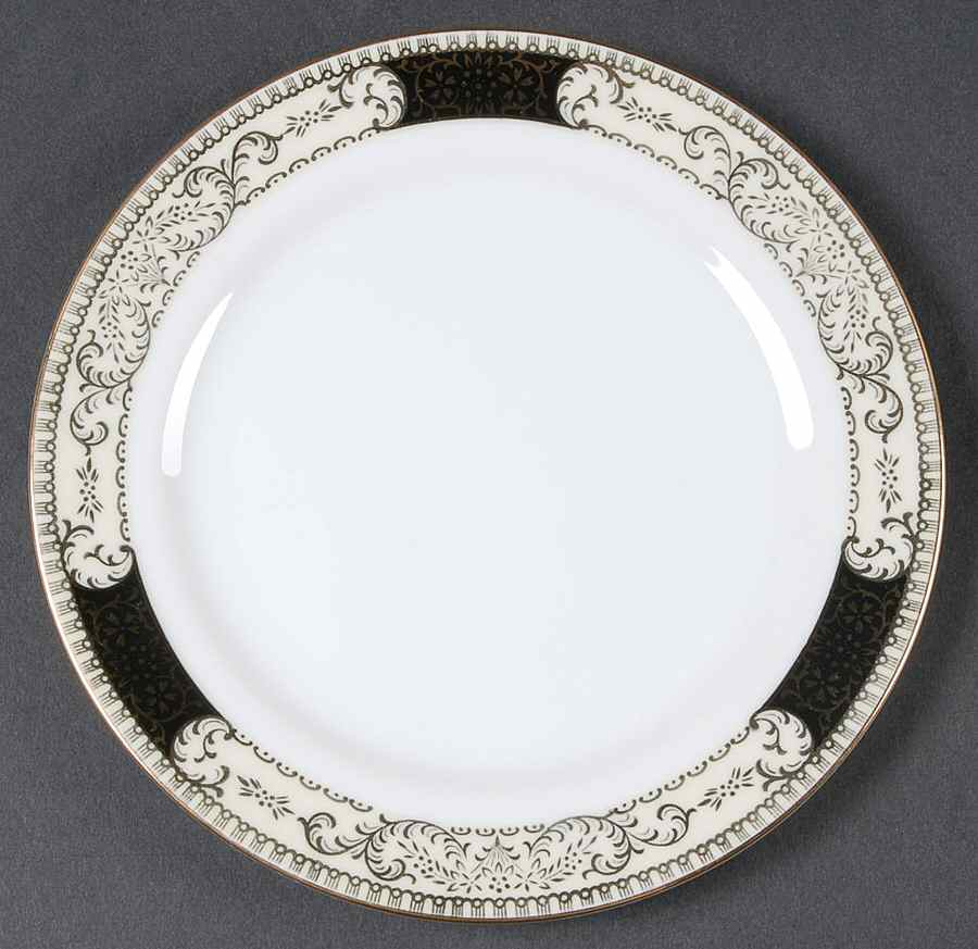 Windsor White and Black Bread & Butter Plate by Kent (Japan)-1