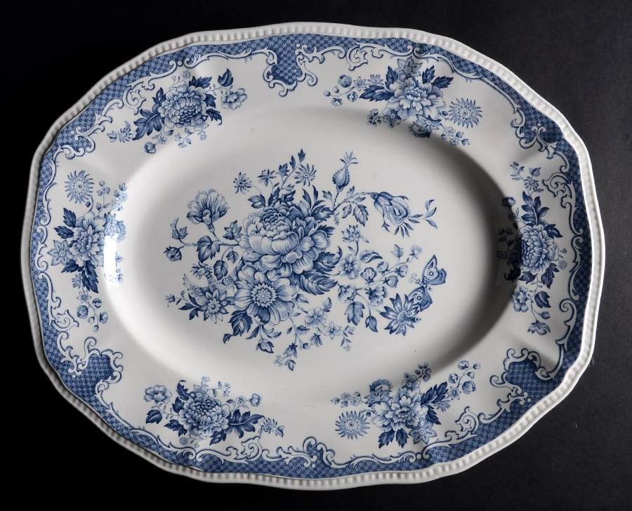 Balmoral Blue 14" Oval Serving Platter by Kensington Staffords-1