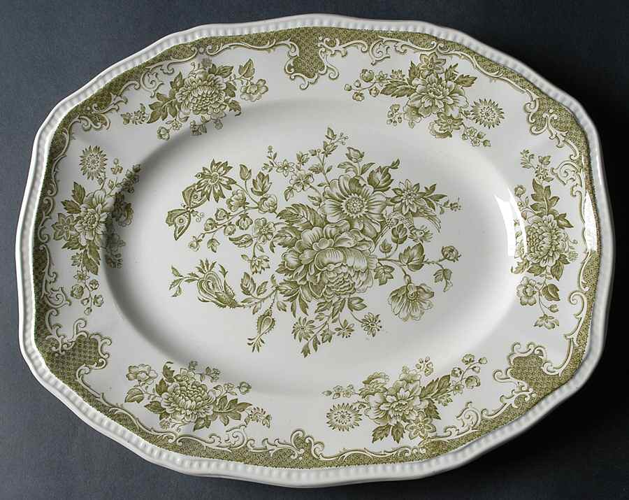 Balmoral Green 12" Oval Serving Platter by Kensington Staffords-1