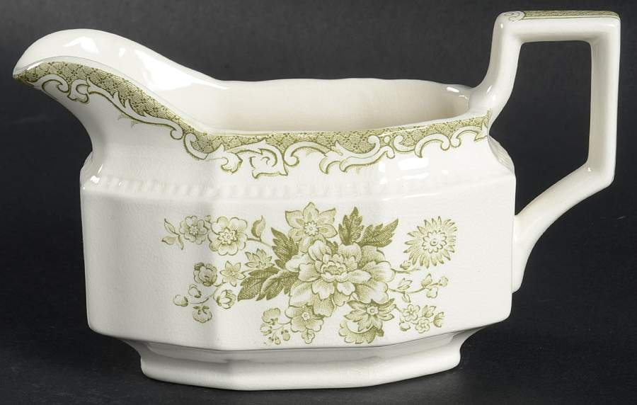 Balmoral Green Gravy Boat by Kensington Staffords-1