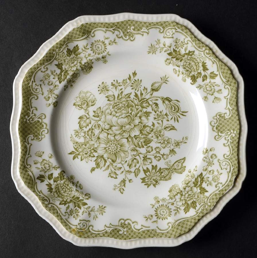 Balmoral Green Square Salad Plate by Kensington Staffords-1