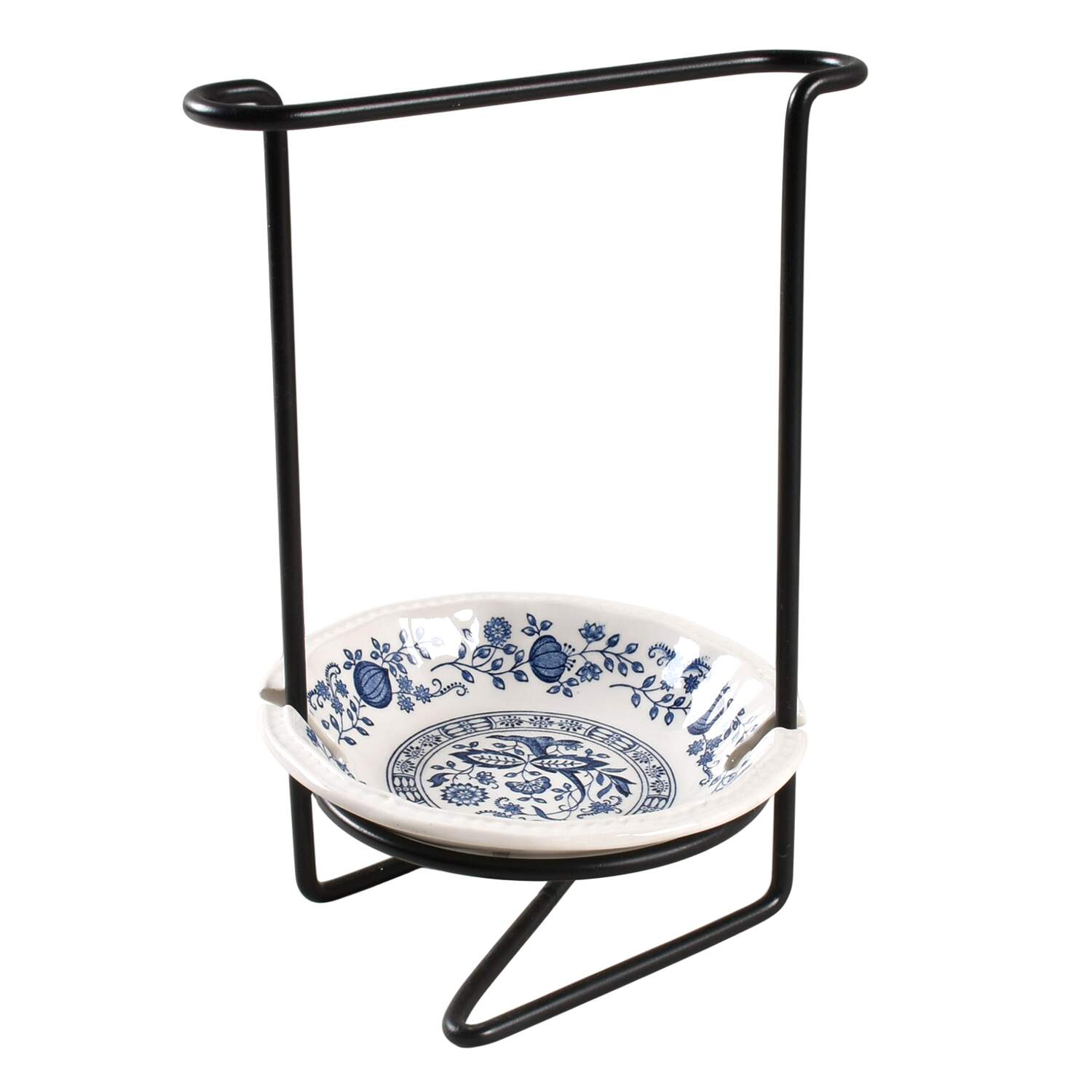 Coventry Blue 8"-8 1/4" Salad Serving Set/Utensil Holder  HC by Kensington Staffords-1