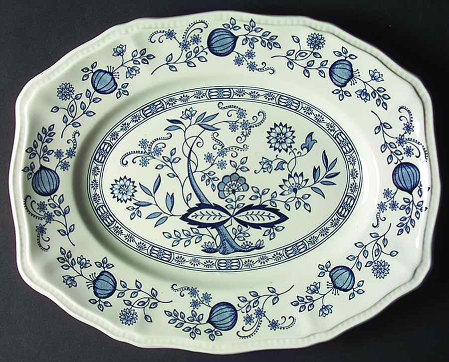 Coventry Blue 12" Oval Serving Platter by Kensington Staffords-1