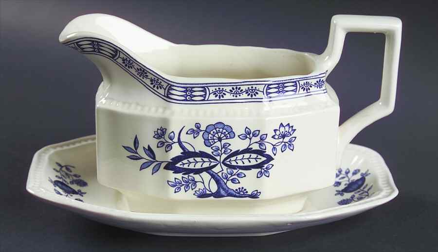 Coventry Blue Gravy Boat & Underplate by Kensington Staffords-1