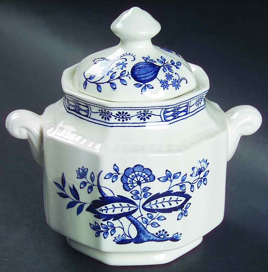 Coventry Blue Sugar Bowl & Lid by Kensington Staffords-1