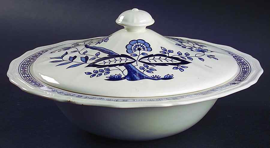 Coventry Blue Round Covered Vegetable by Kensington Staffords-1