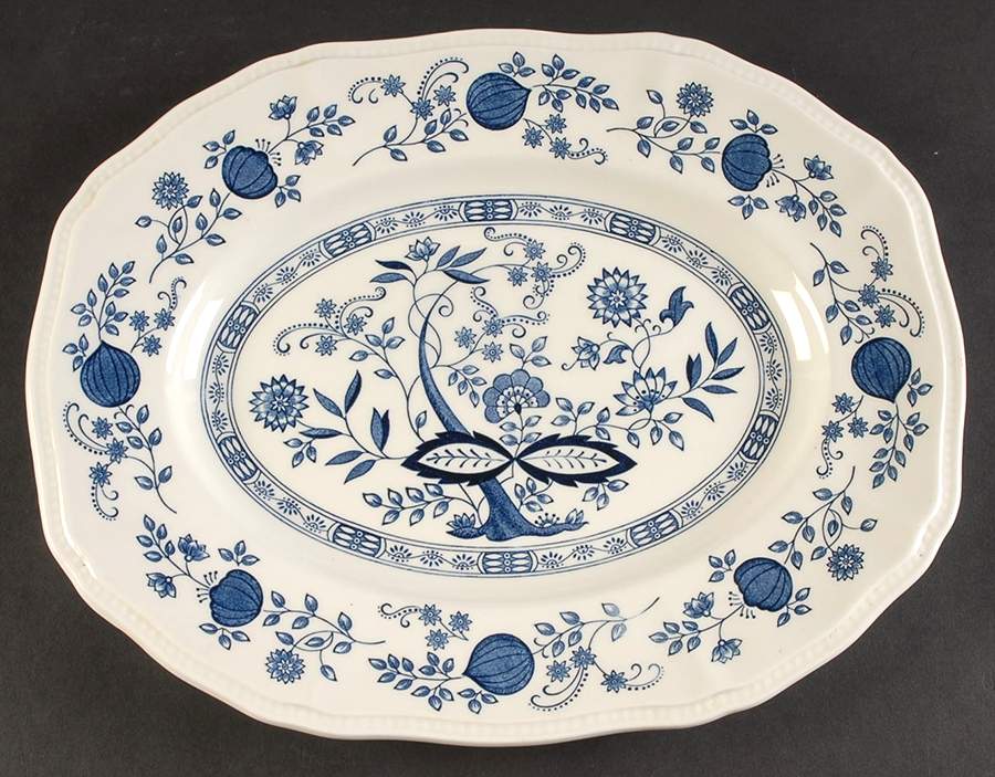 Coventry Blue 14" Oval Serving Platter by Kensington Staffords-1