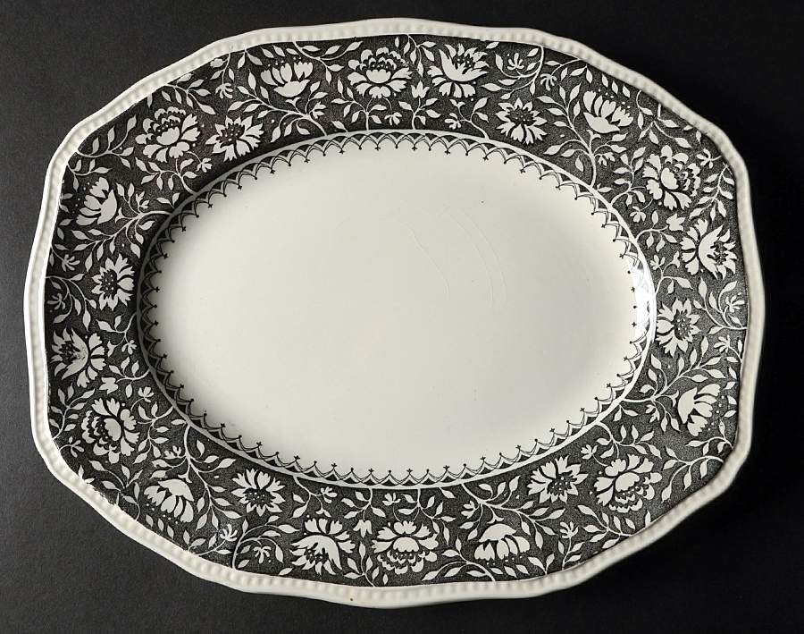 Dundee Gray 12" Oval Serving Platter by Kensington Staffords-1