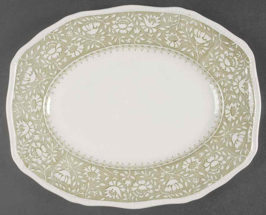 Dundee Green 12" Oval Serving Platter by Kensington Staffords-1