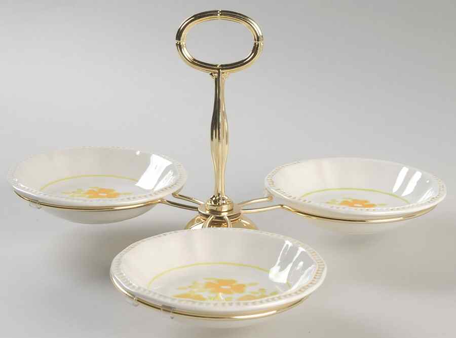 Piccadilly 7" x 12" 3-Part Relish & Metal Stand (FR) HC by Kensington Staffords-1