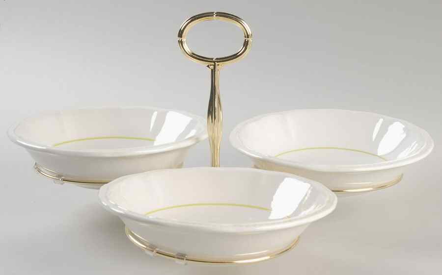 Piccadilly 7" x 12" 3-Part Relish & Metal Stand (CERC) HC by Kensington Staffords-1
