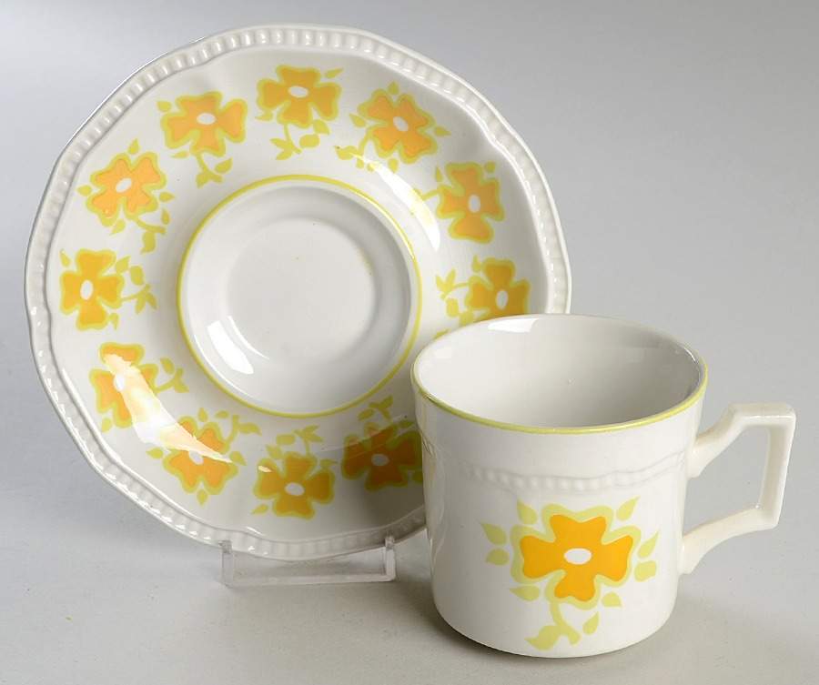 Piccadilly Flat Cup & Saucer Set by Kensington Staffords-1
