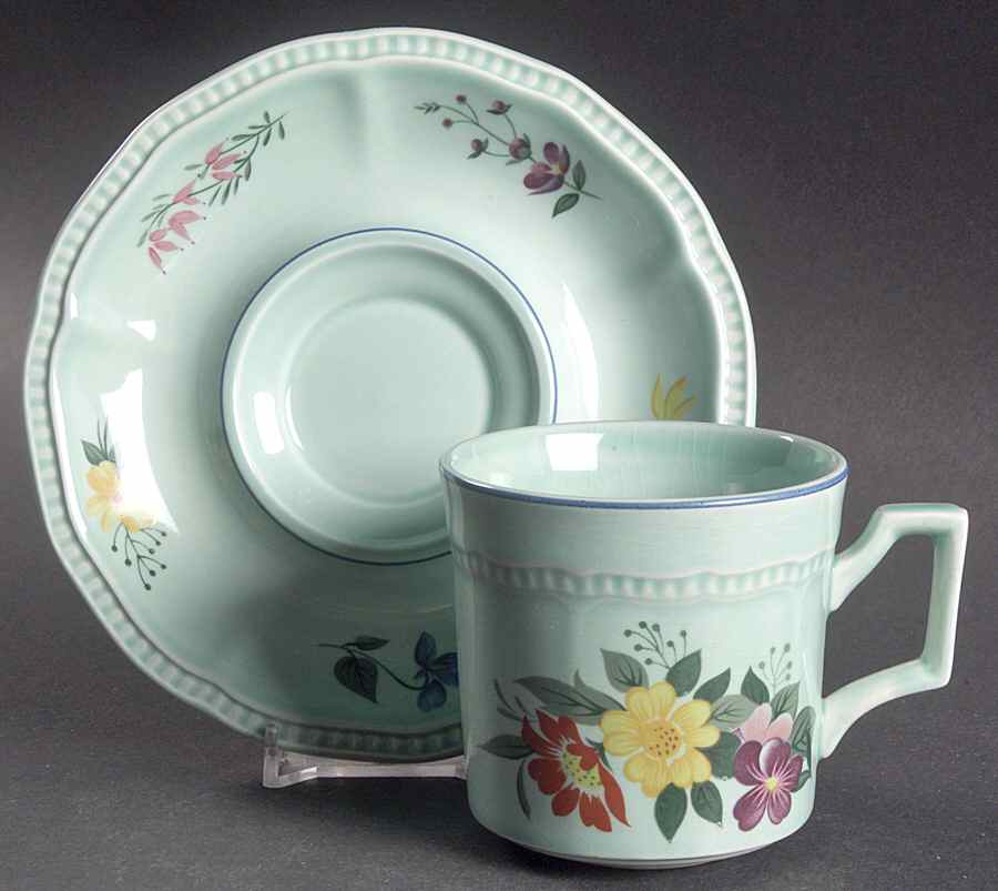 Provincial Flat Cup & Saucer Set by Kensington Staffords-1