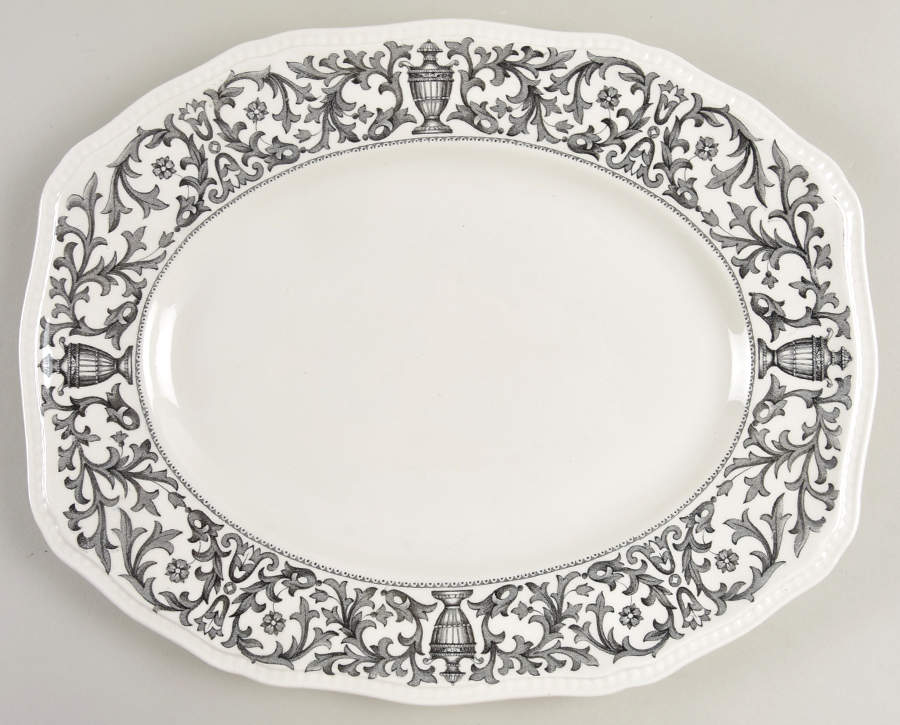 Queen Anne Black 12" Oval Serving Platter by Kensington Staffords-1
