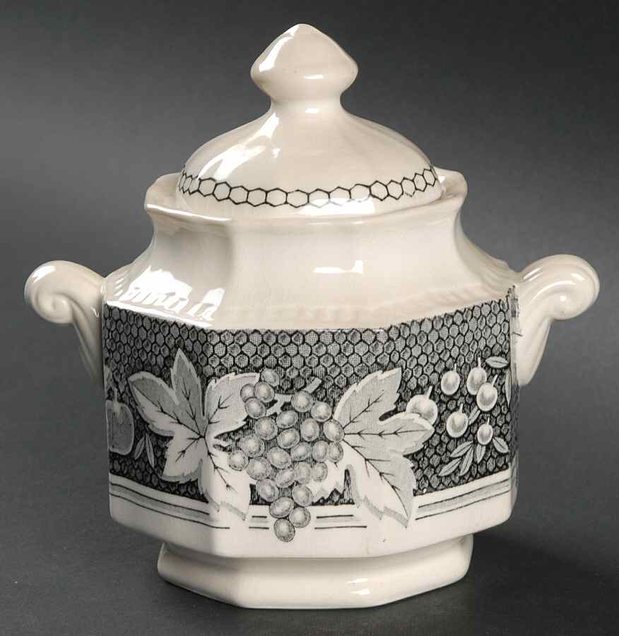Somerset Black Sugar Bowl & Lid by Kensington Staffords-1