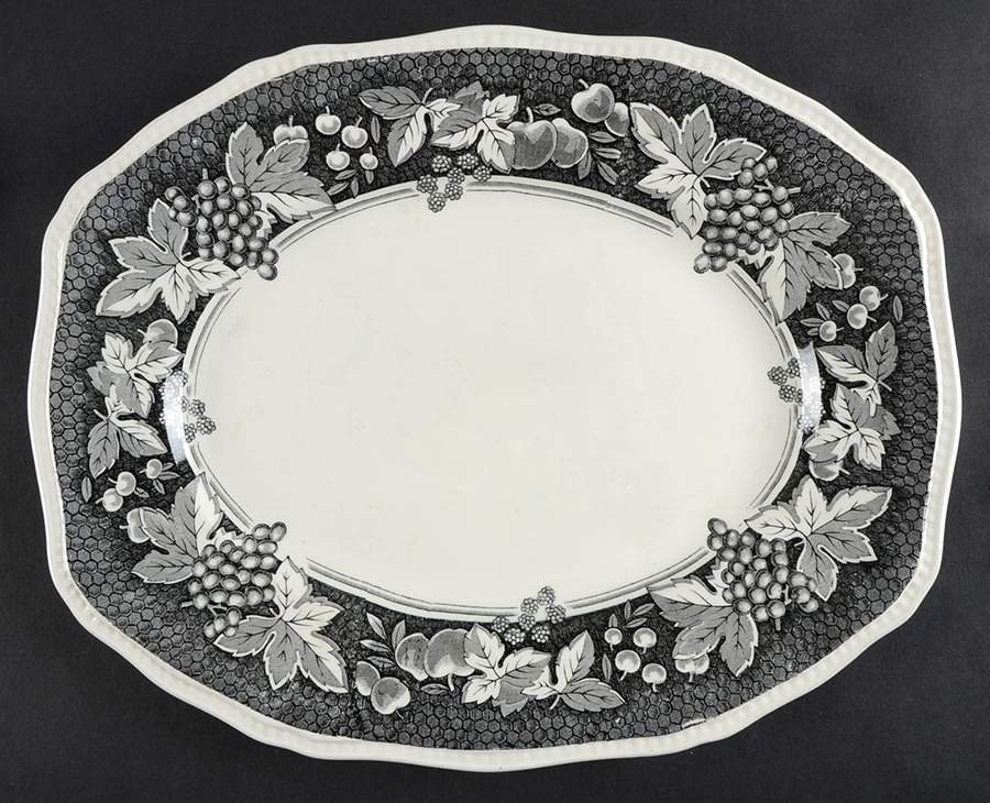 Somerset Black 12" Oval Serving Platter by Kensington Staffords-1