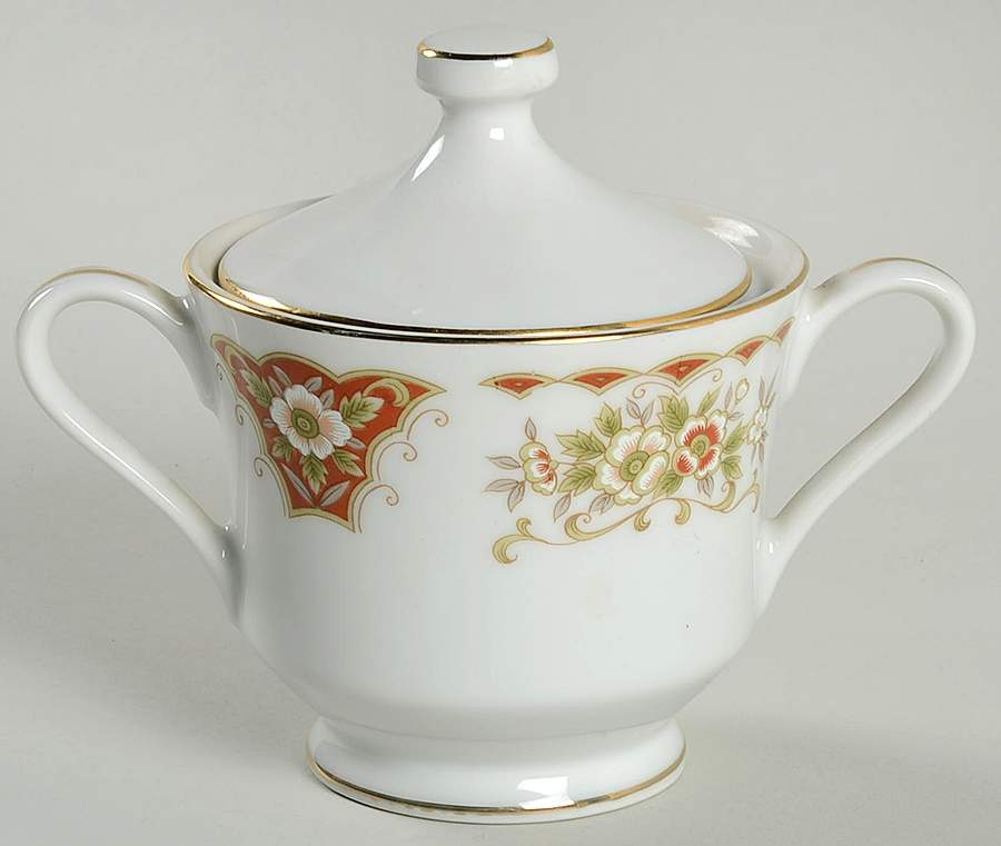 Ming Flowers Sugar Bowl & Lid by Kimco-1