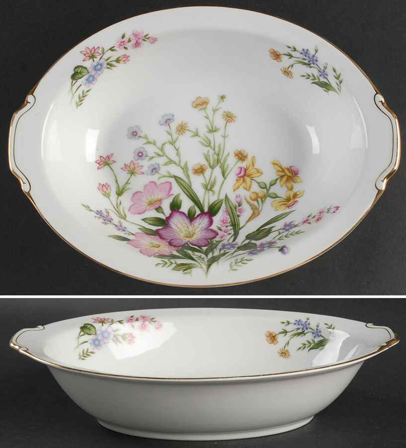 Bouquet 10" Oval Vegetable Bowl by King's Court-1