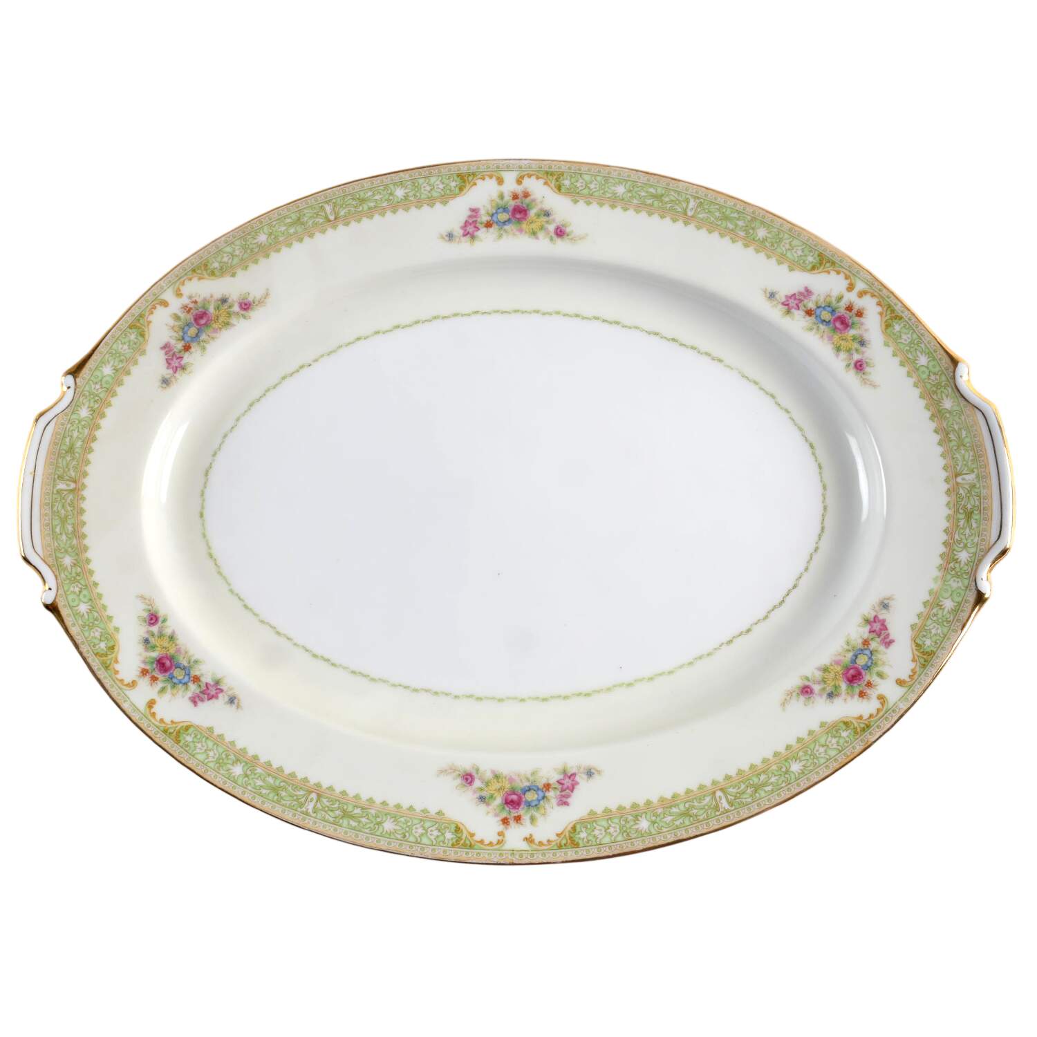 Jeanne 16" Oval Serving Platter by King's Court-1