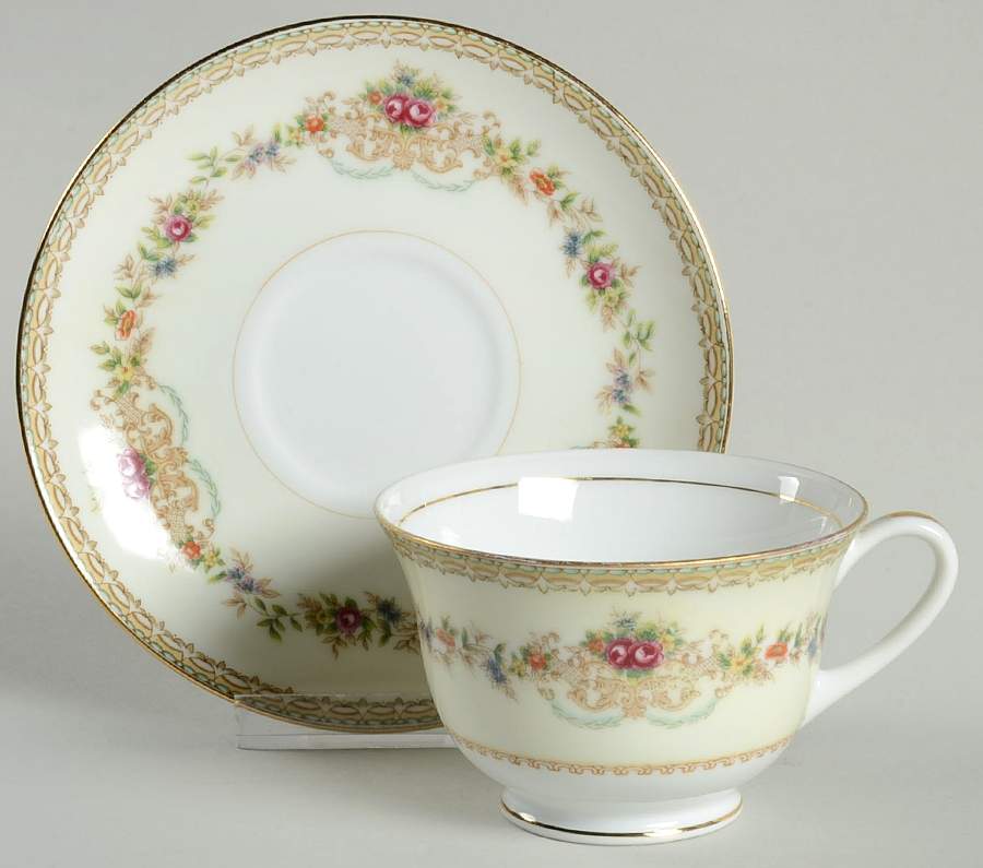 Karen Footed Cup & Saucer Set by King's Court-1