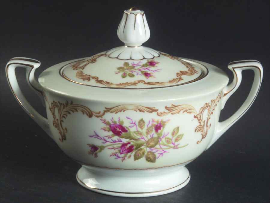 Rose Bud Sugar Bowl & Lid by King's Court-1
