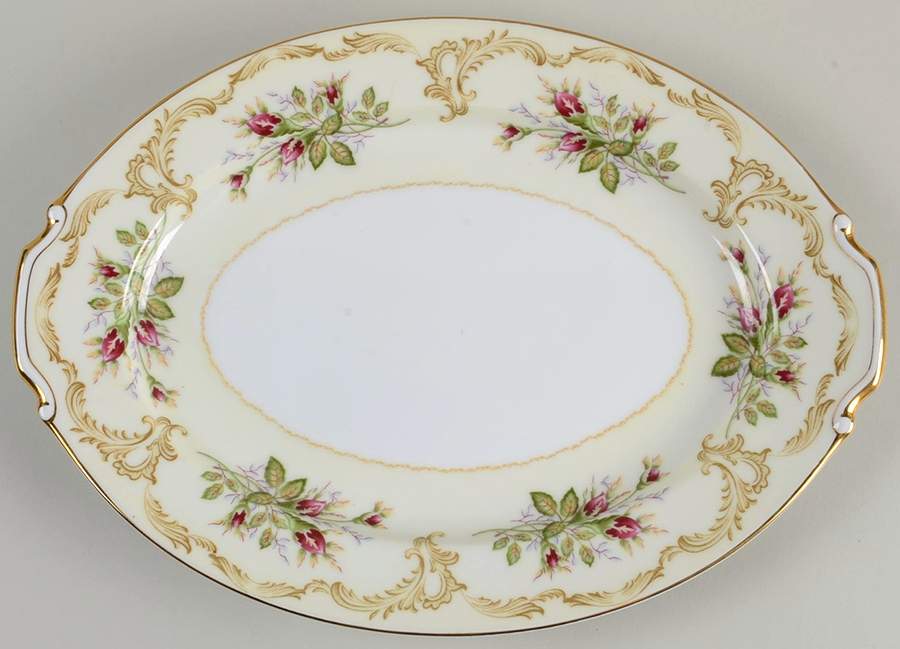Rose Bud 12" Oval Serving Platter by King's Court-1